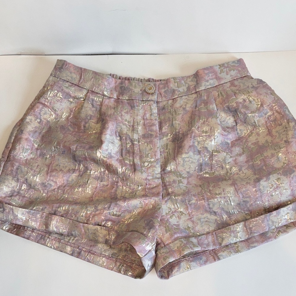 SHEIN Metallic Pink High Waist Shorts